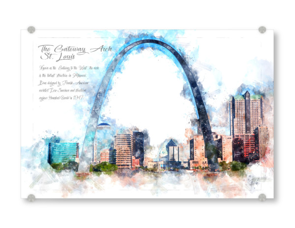 Acrylglasbild "Gateway Arch St. Louis Aquarell" artboxONE - Reise,Architektur,Reise / Länder