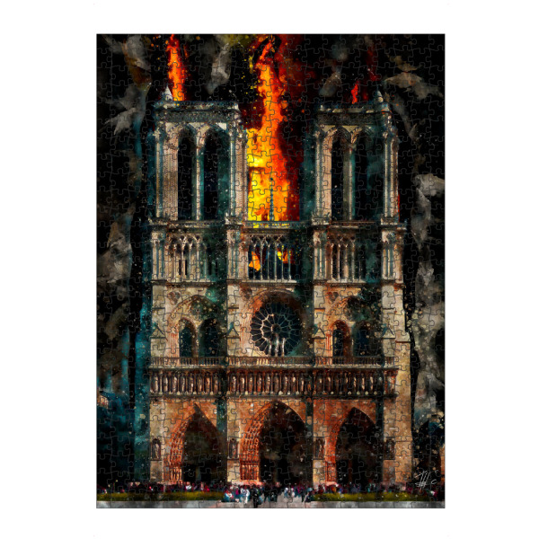 artboxONE Puzzle "Paris, Notre Dame brennt, Aquarell" artboxONE - Städte,Architektur,Städte / Paris