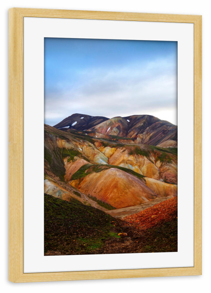 Poster mit Rahmen kiefer "Bunte Berge in Island" artboxONE - Natur,Reise,Reise / Länder