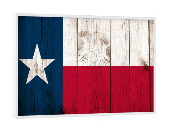 Poster mit weißem Rahmen "Wooden Texas Flag" artboxONE - Reise,Reise / Länder