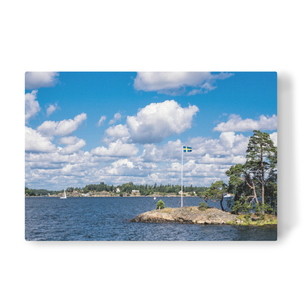 Leinwandbild "Fahne im Schärengarten" artboxONE - Natur,Reise,Reise / Strand und Meer,Reise / Länder