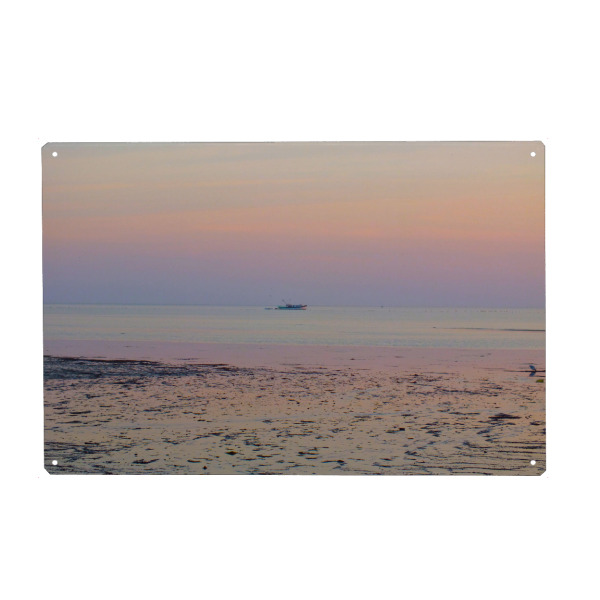 Holzbild "Fisherboat at Sunrise" artboxONE - Natur,Reise,Reise / Strand und Meer
