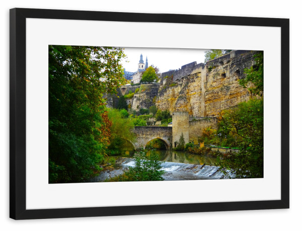 Poster mit Rahmen schwarz "Luxembourg City" artboxONE - Natur,Reise,Reise / Länder
