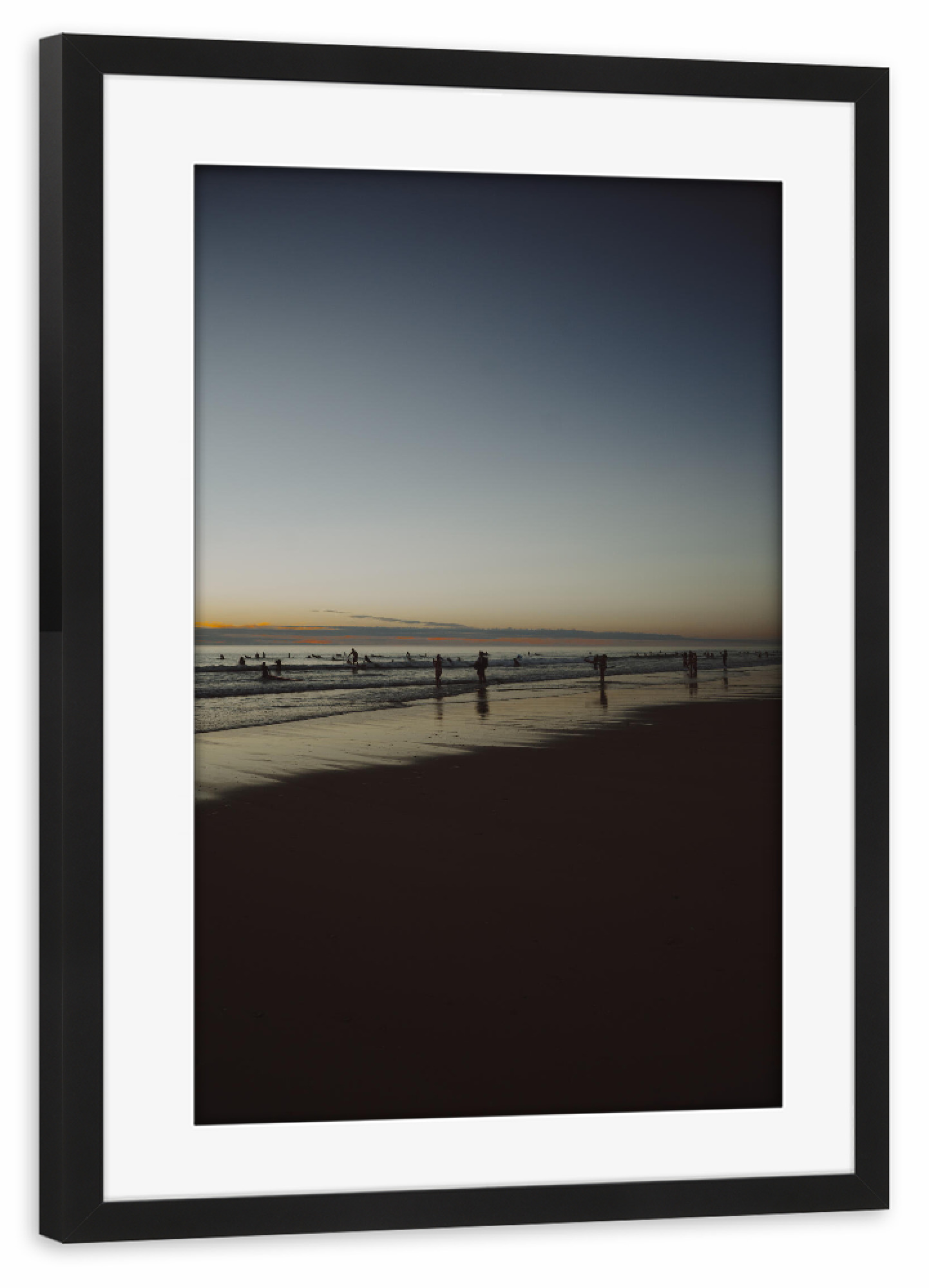 Poster mit Rahmen schwarz "Sunset at the beach in france" artboxONE - Natur,Reise / Strand und Meer,Reise / Länder