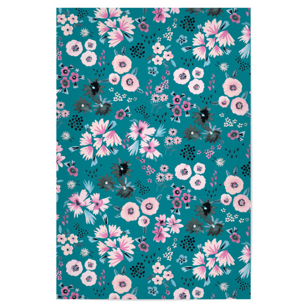 Poster "Little Cute Flowers Turquoise" artboxONE - Floral,Fashion,Für Mama