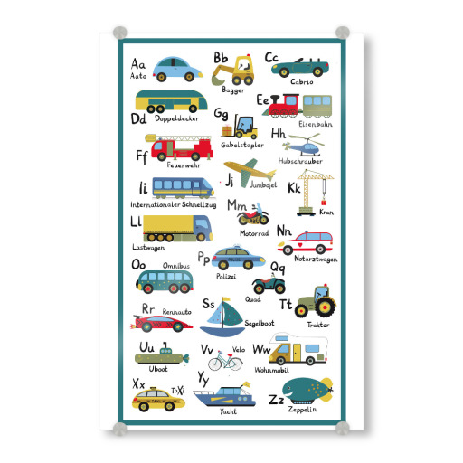 ABC Lernposter Autos und Fahrzeuge