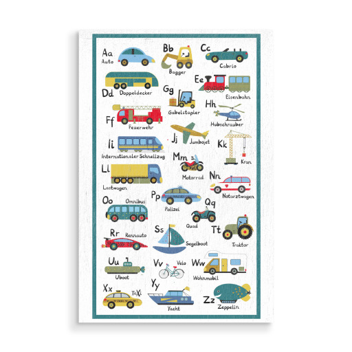ABC Lernposter Autos und Fahrzeuge