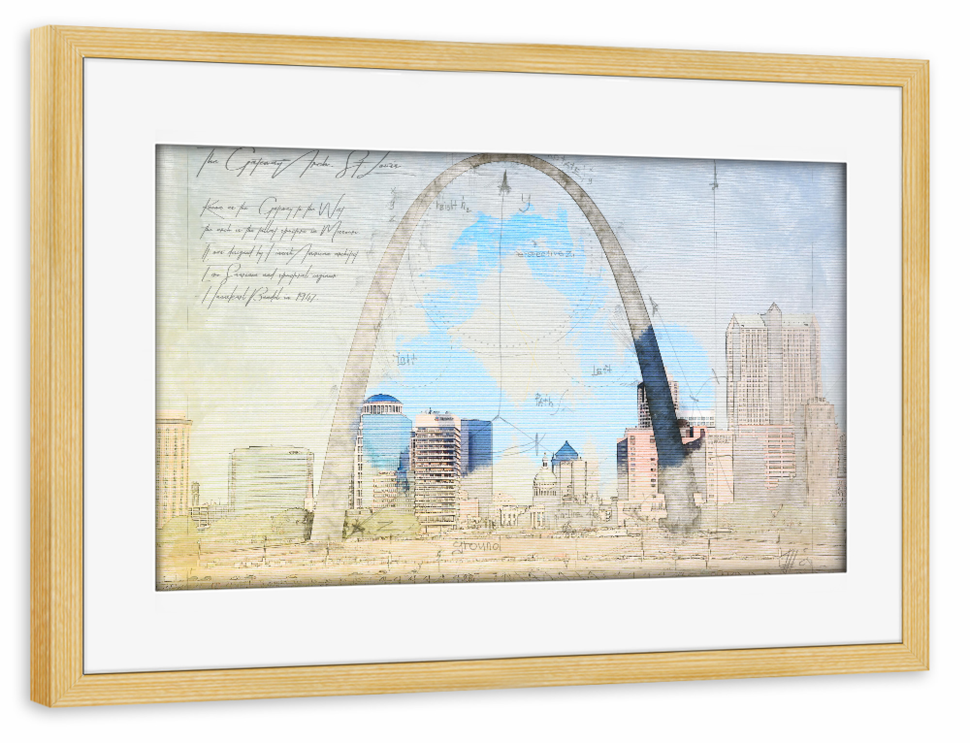 Poster mit Rahmen kiefer "Gateway Arch, Saint Louis" artboxONE - Architektur,Reise / Länder,Städte / Weitere