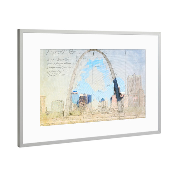Poster mit Rahmen Silber "Gateway Arch, Saint Louis" artboxONE - Architektur,Reise / Länder,Städte / Weitere