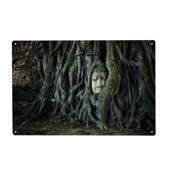 Metall Poster "Wat Mahathat" artboxONE - Städte,Reise,Architektur,Reise / Asien,Reise / Länder