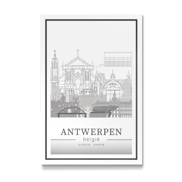 Galerie-Print "Antwerp skyline line art" 30x20 cm artboxONE