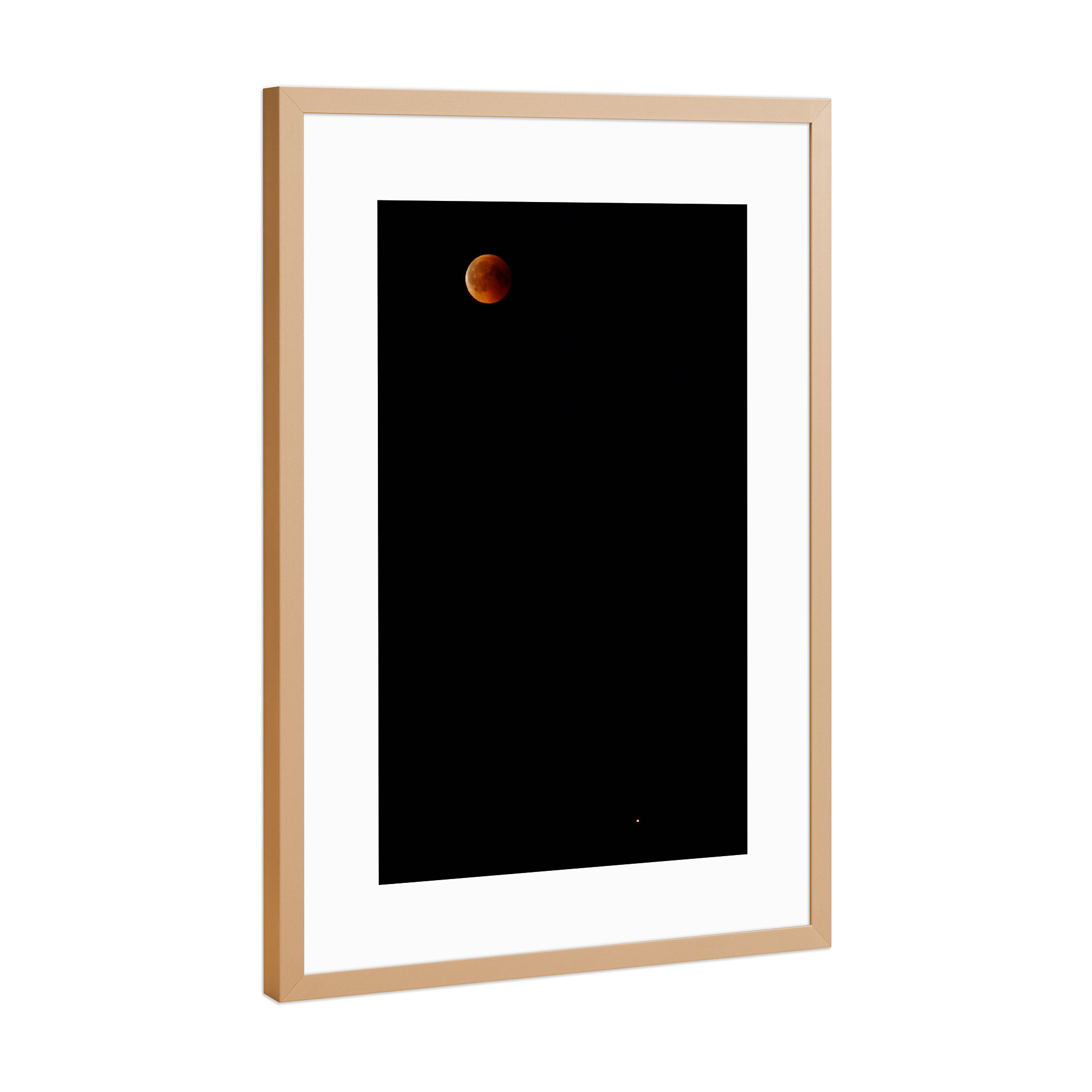Poster mit Rahmen Kupfer "Bloodmoon and Mars" artboxONE - Galaxy