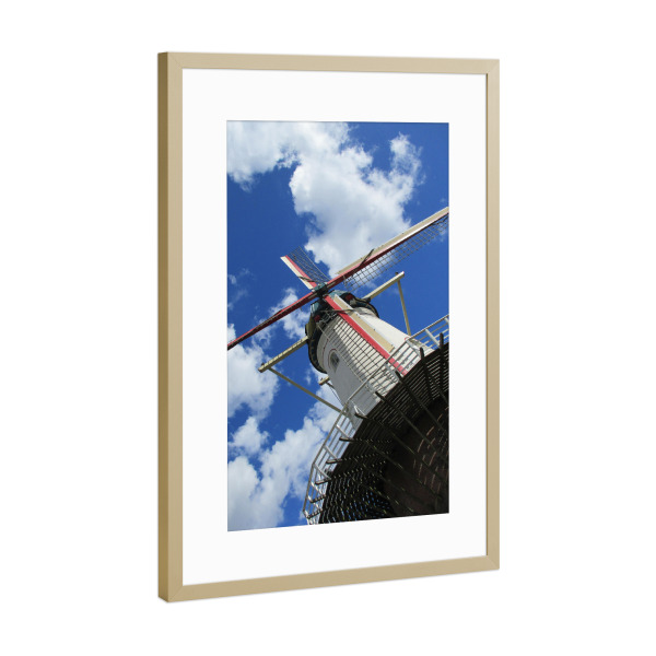 Poster mit Rahmen Gold "Dutch Windmill" artboxONE - Reise,Reise / Länder,Städte / Amsterdam