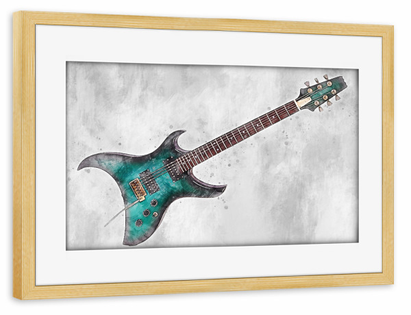 Poster mit Rahmen kiefer "Electric guitar 8 (matart)" artboxONE - Musik
