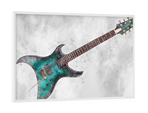 Poster mit weißem Rahmen "Electric guitar 8 (matart)" artboxONE - Musik