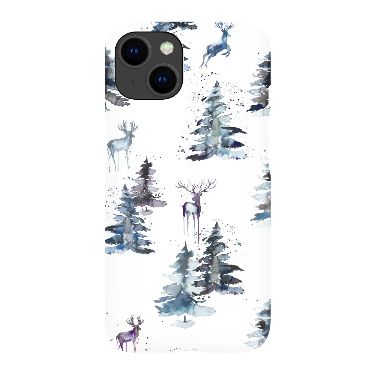 "Winter Deers Forest Scandi Blue"für iPhone - Premium-Case Handyhülle artboxONE