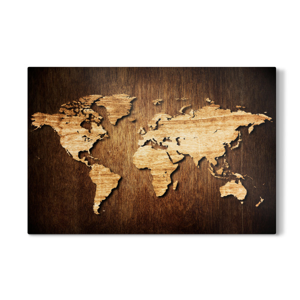 Galerie-Print "World Map - Wood (matart)" 30x20 cm artboxONE