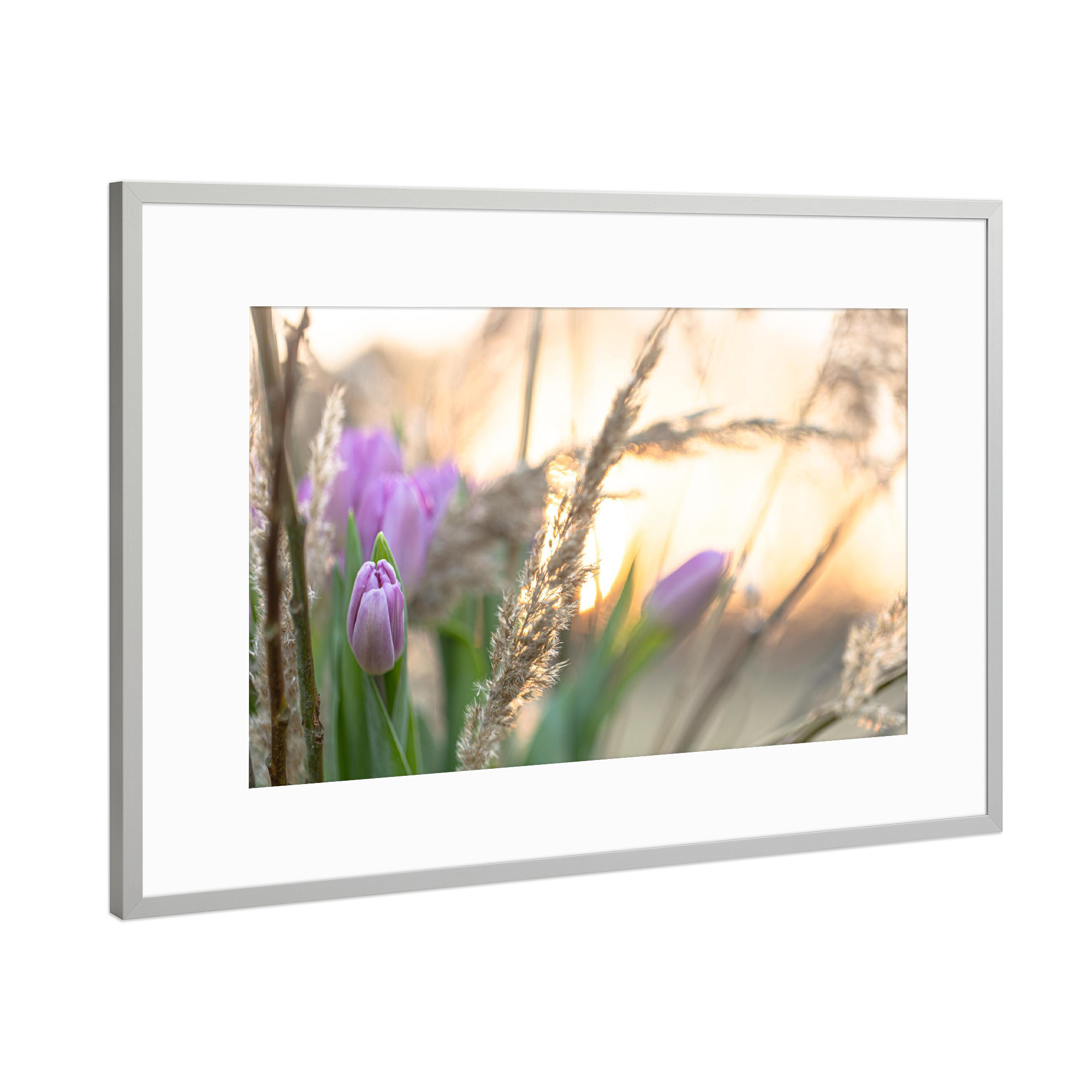 Poster mit Rahmen Silber "Frühlingsstrauß" artboxONE - Floral