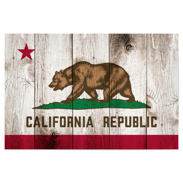 Poster "California Vintage Flag" artboxONE - Abstrakt,Reise / Länder