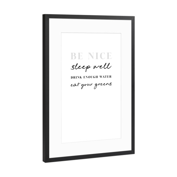 Poster mit Rahmen Schwarz (Metallic) "Simple Life Rules" artboxONE - Typografie