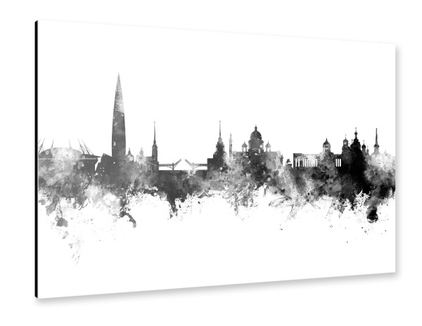 Alu-Dibond "St Petersburg Skyline Black" 30x20 cm artboxONE