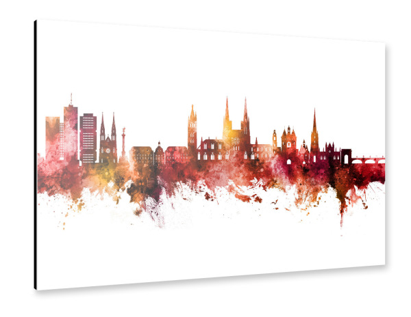 Alu-Dibond "Bordeaux France Skyline Red" 30x20 cm artboxONE