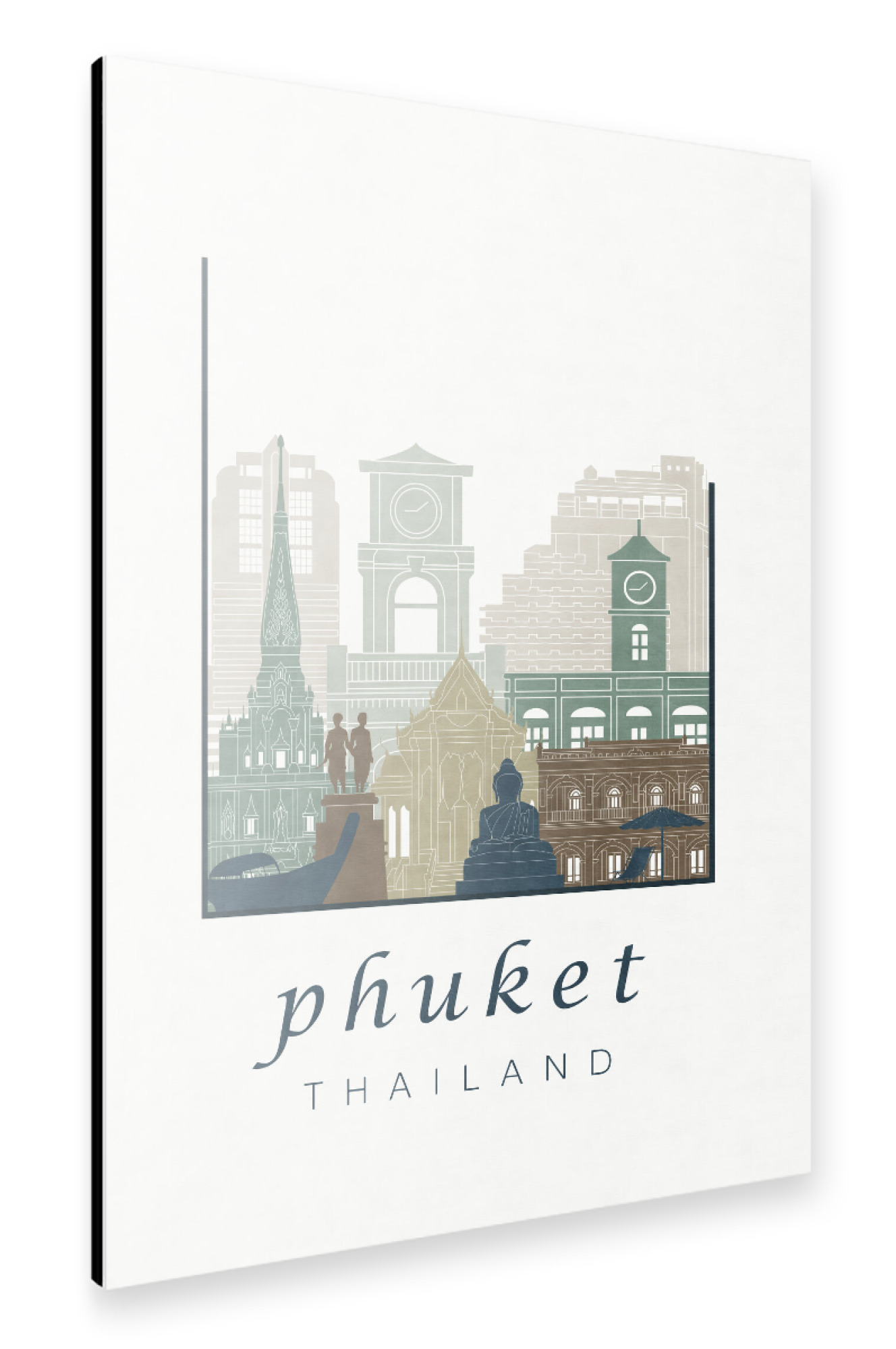 Alu-Dibond "Phuket skyline light blue" 75x50 cm artboxONE