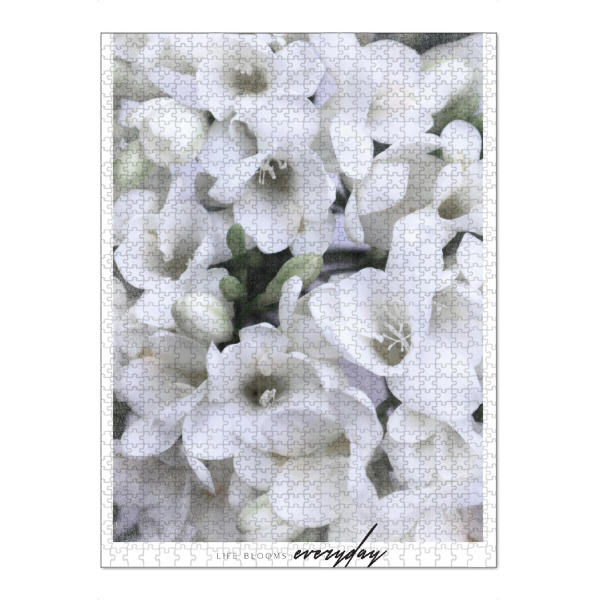 Puzzle Ravensburger "Life blooms white freesias" artboxONE - Natur,Floral