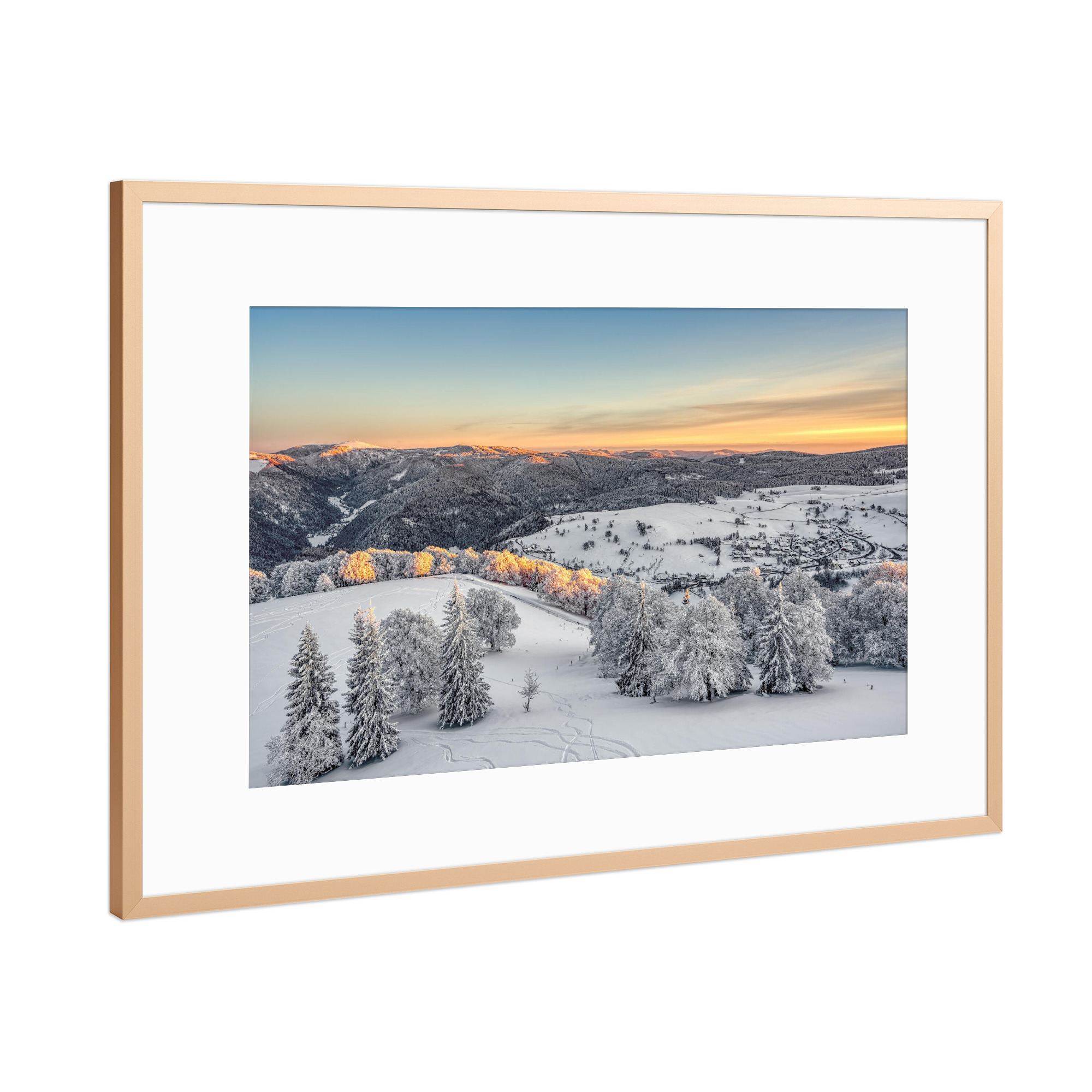 Poster mit Rahmen Kupfer "Winter im Schwarzwald" artboxONE - Natur,Reise