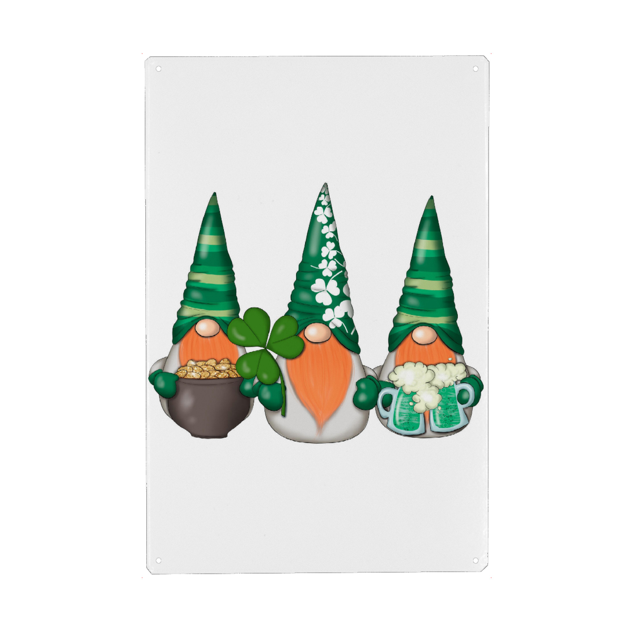 Metall Poster "March Gnomes St.Patricks Day" artboxONE - Typografie,Essen & Trinken,Für Mama,Festivals,Lustig