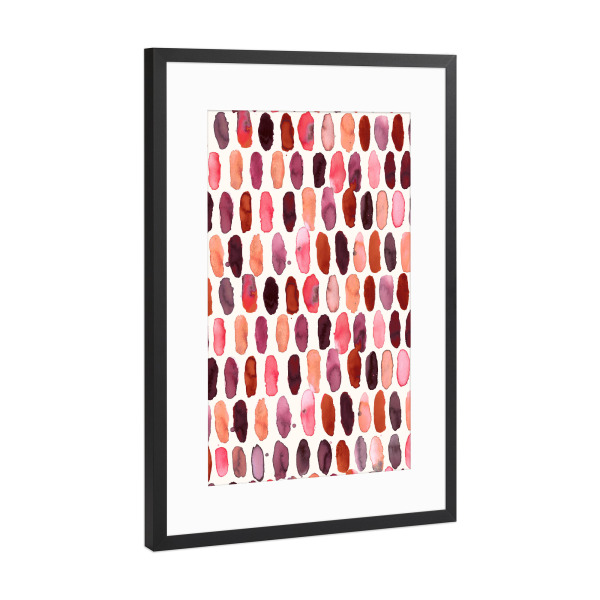 Poster mit Rahmen Schwarz (Metallic) "Geometric Watercolor Dots Pink" artboxONE - Abstrakt,Geometrie