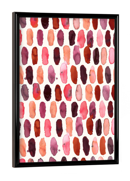 Poster mit schwarzem Rahmen "Geometric Watercolor Dots Pink" artboxONE - Abstrakt,Geometrie