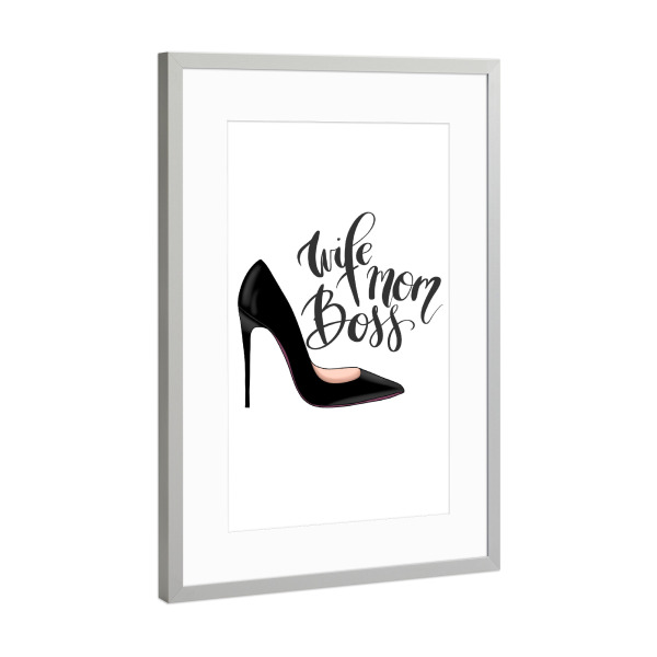 Poster mit Rahmen Silber "Wife Mom Boss Quote" artboxONE - Liebe,Fashion,Für Mama,Lustig
