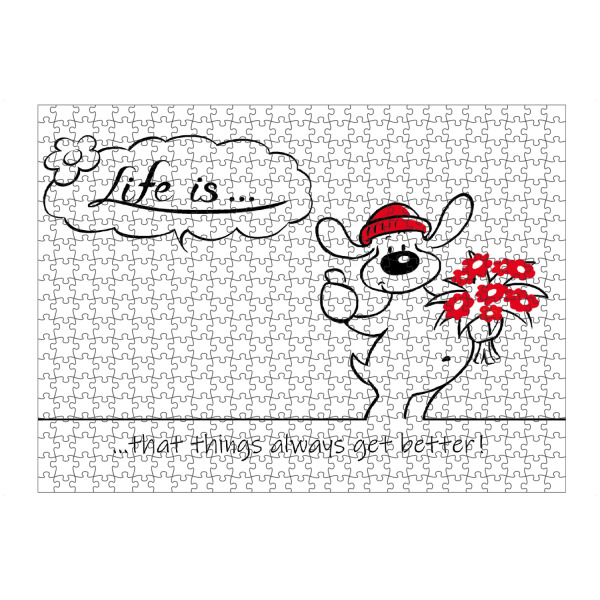 Puzzle Ravensburger "Life is... get better" artboxONE - Typografie,Tiere,Comic,Lustig