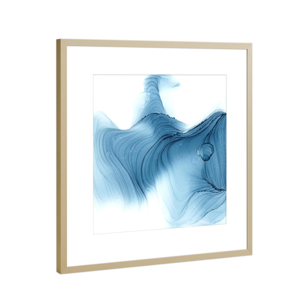 Poster mit Rahmen Gold "Abstract Hill and Waterfall" artboxONE - Abstrakt