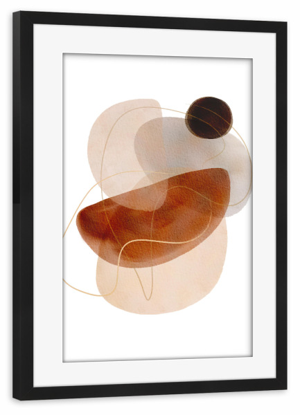 Poster mit Rahmen schwarz "Geometric Watercolor Composition" artboxONE - Abstrakt,Geometrie