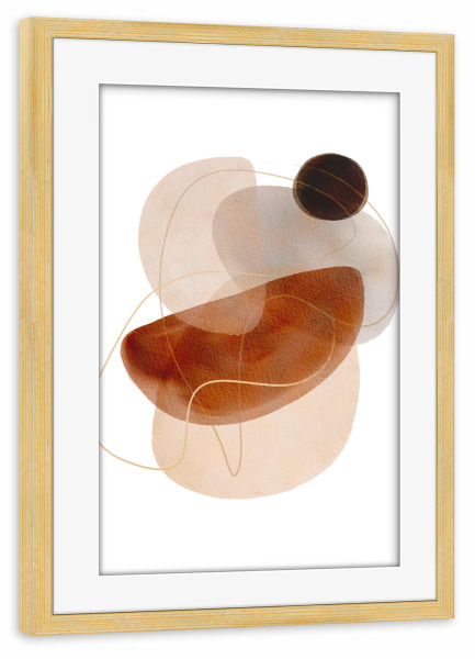 Poster mit Rahmen kiefer "Geometric Watercolor Composition" artboxONE - Abstrakt,Geometrie