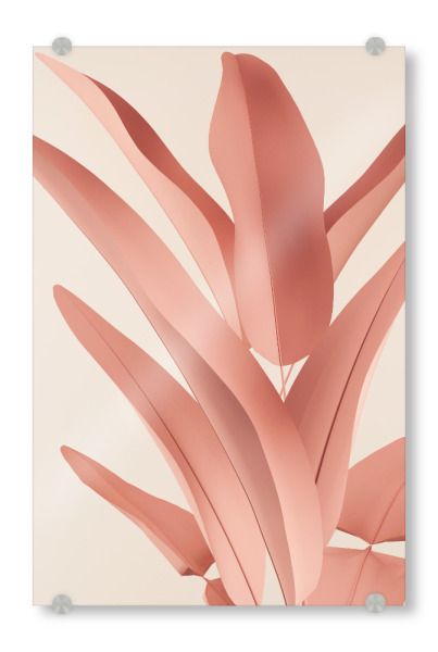 Acrylglasbild "Rose Gold Plant" artboxONE - Natur,Floral,Abstrakt - Plant,Pflanze,Leaves,Blätter,Closeup,Nahaufnahme,Floral,Botanical,Botanisch