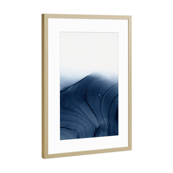 Poster mit Rahmen Gold "Berg Dark" artboxONE - Abstrakt