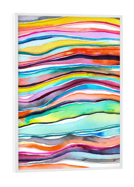 Poster mit weißem Rahmen "Colorful Mineral Agate Rainbow" artboxONE - Abstrakt,Marmor,Lustig