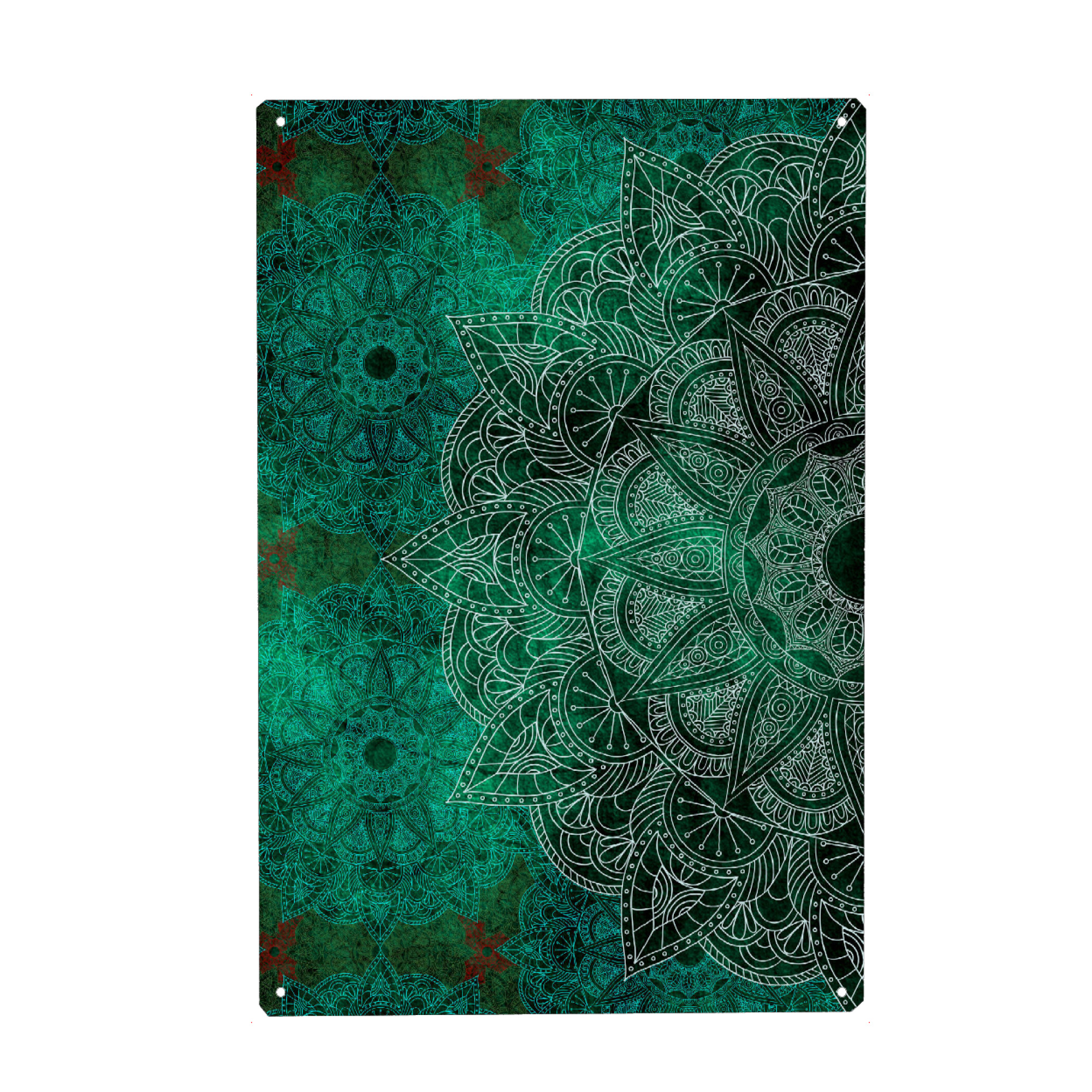 Holzbild "Mandala Jungle" artboxONE - Abstrakt - Mandala,Yoga,Boho,Arabic,Indian,Ethnic,Nature,Jungle,Green,Vector