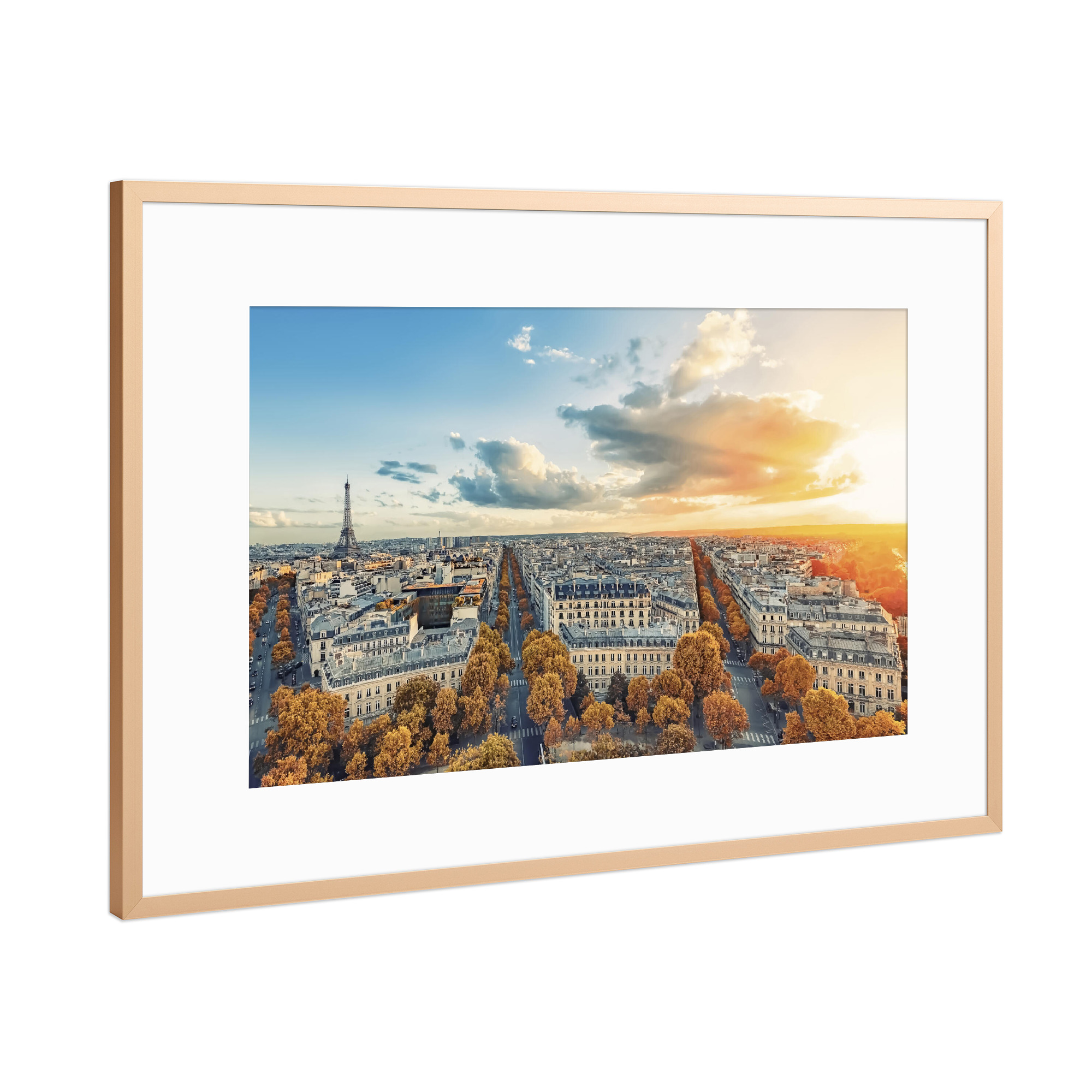 Poster mit Rahmen Kupfer "Cool Paris sunset" artboxONE - Städte,Architektur