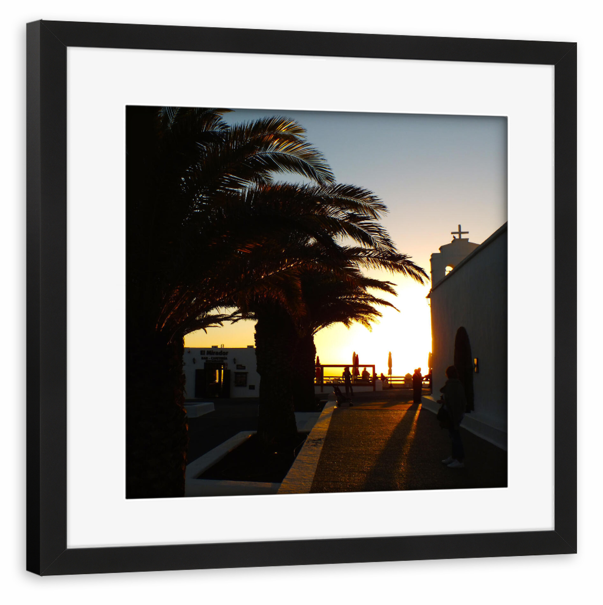 Poster mit Rahmen schwarz "Canary Chapel Sunset" artboxONE - Reise,Reise / Länder