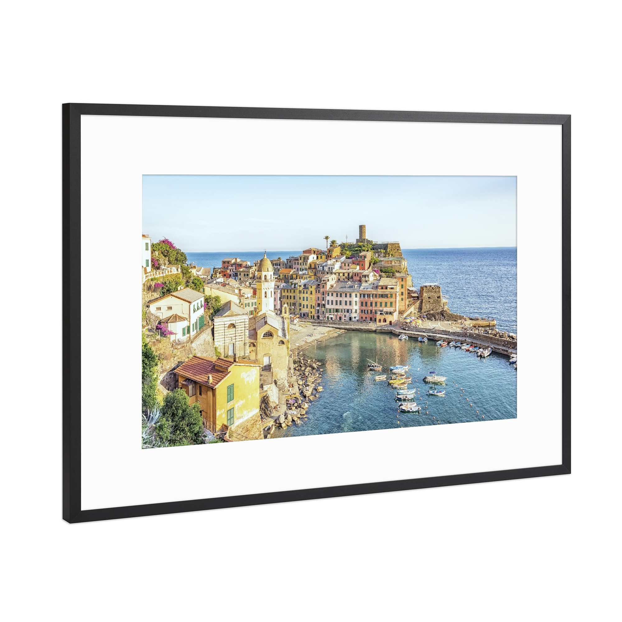 Poster mit Rahmen Schwarz (Metallic) "Vernazza in summer" artboxONE - Städte,Reise,Architektur,Reise / Länder