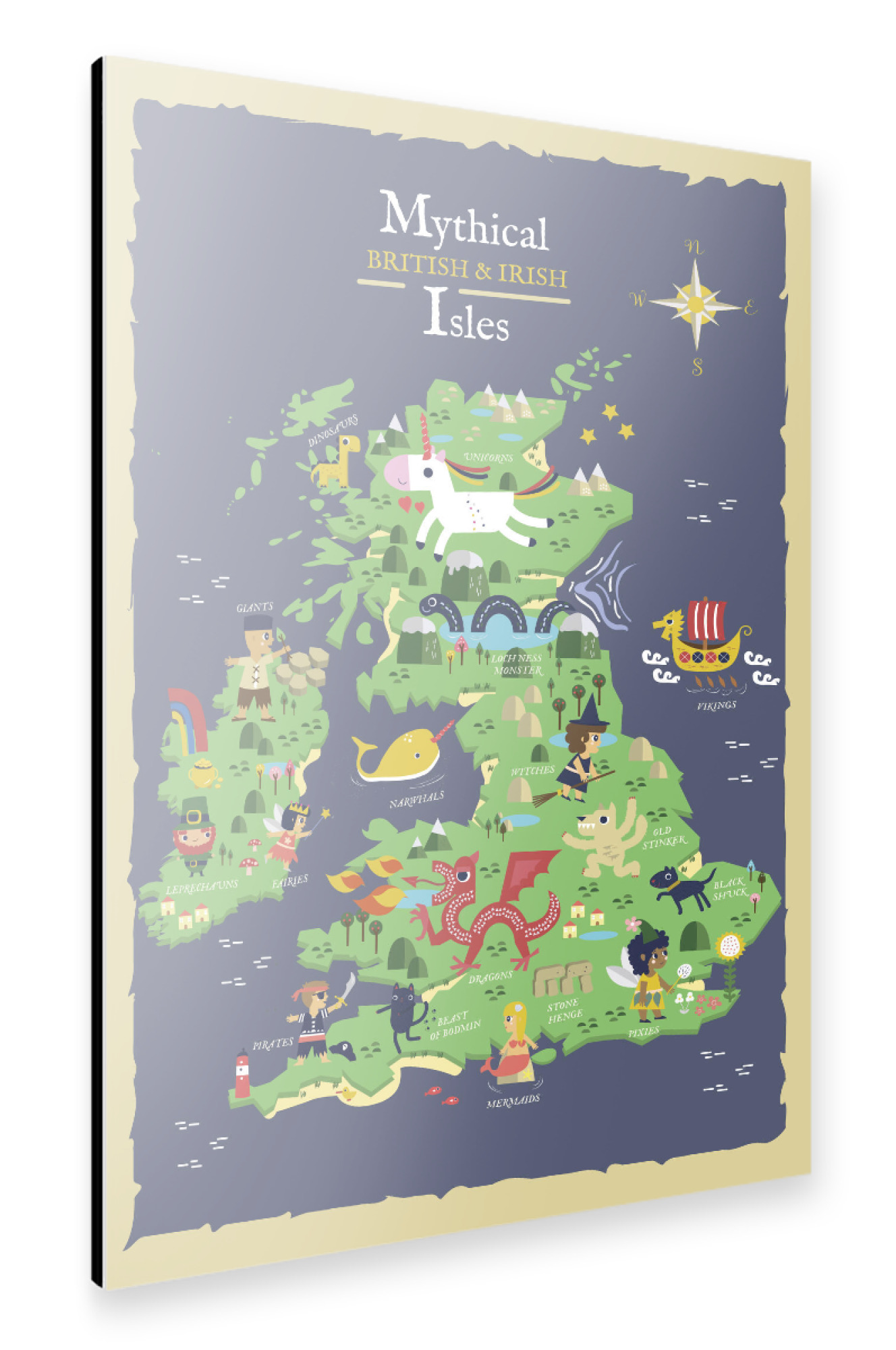Alu-Dibond "Mythical British & Irish Isles" 75x50 cm artboxONE