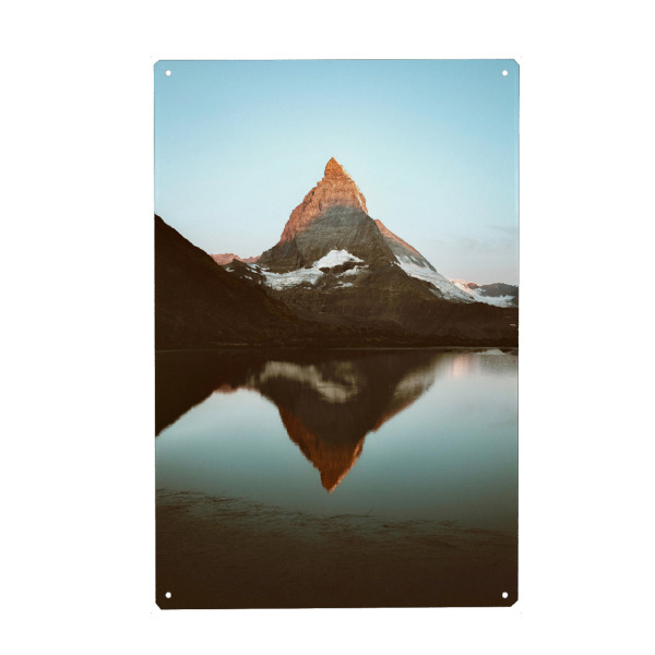Holzbild "Der Matterhorn in Morgenlicht" artboxONE - Natur,Reise