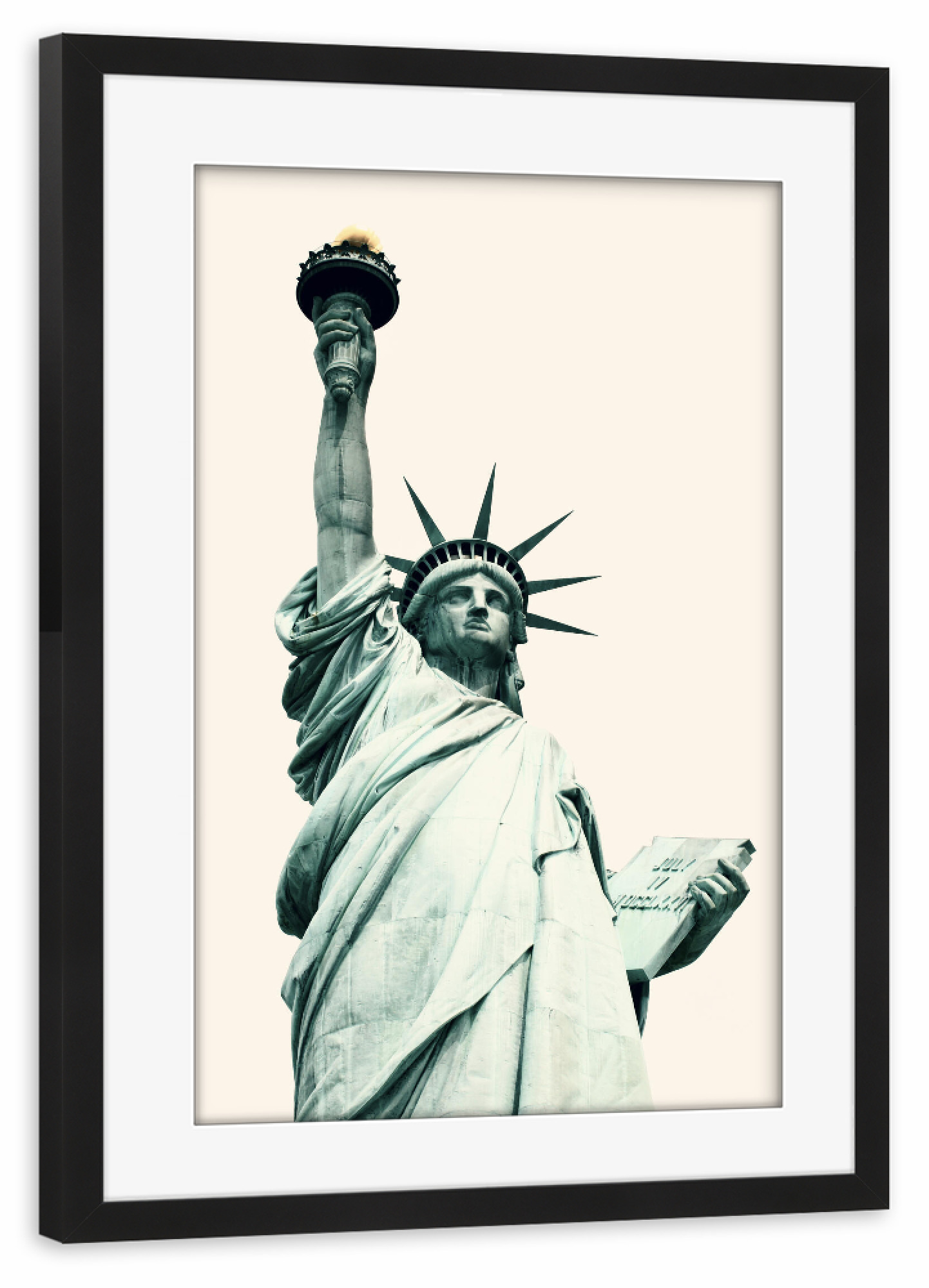 Poster mit Rahmen schwarz "Freitheitsstatue, Liberty Island" artboxONE - Städte,Städte / New York,Reise,Reise / Länder