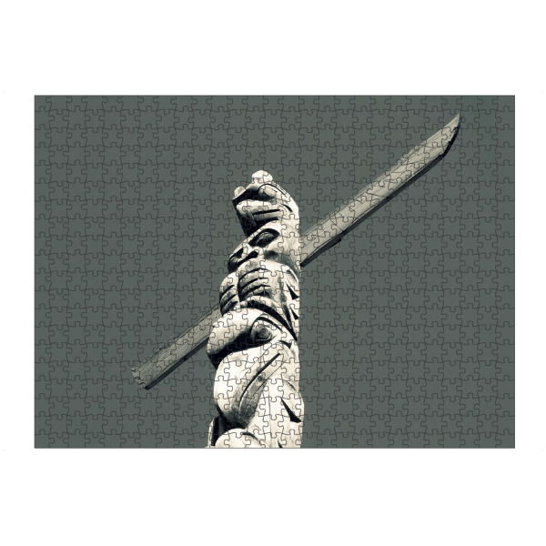Puzzle Ravensburger "North American Indian Totem Pole" artboxONE - Reise,Schwarzweiß,Reise / Länder