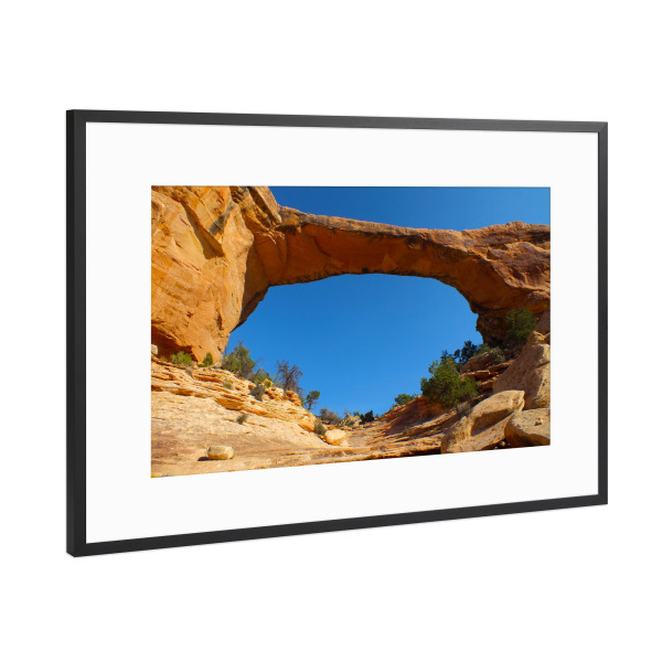 Poster mit Rahmen Schwarz (Metallic) "Natural Bridges Monument, Utah" artboxONE - Natur,Reise,Reise / Länder