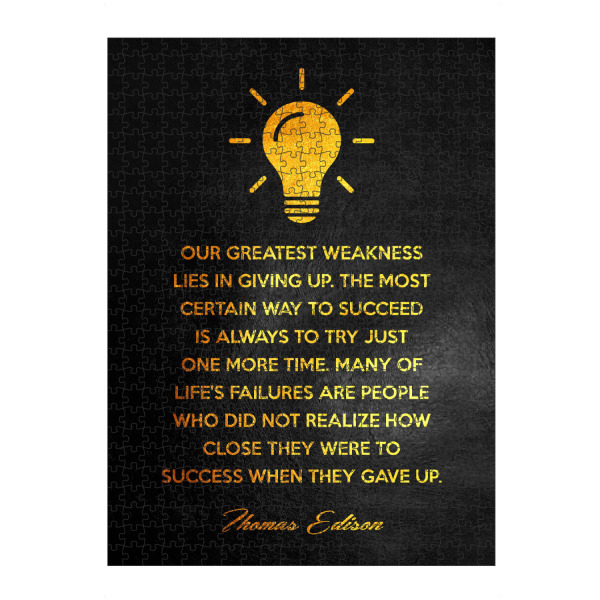 Puzzle Ravensburger "Thomas Edison Success Quote" artboxONE - Typografie,Menschen